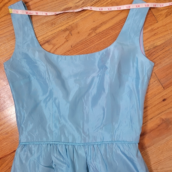 Vintage 1960s Blue Full-length Evening Gown Dress With Rose Tie Ribbon Cocktail - Picture 10 of 16